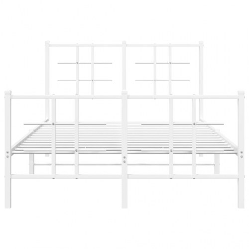 Sengeramme med sengegavl og fodgærde 120 x 200 cm metal - hvid
