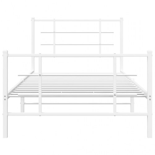 Sengeramme med sengegavl og fodgærde 107 x 203 cm - hvid