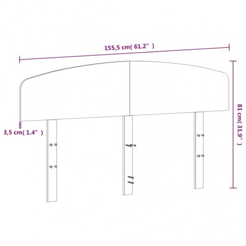 Sengegavl 150 cm massivt fyrretræ hvid