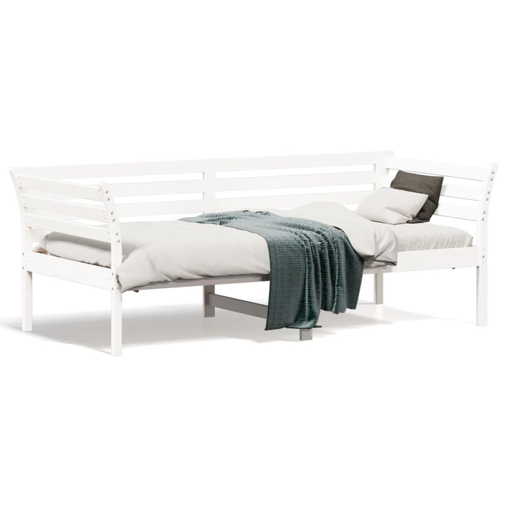 Daybed Uden Madras Massivt Fyrretræ Gylden - Hvid / 90 x 190 cm