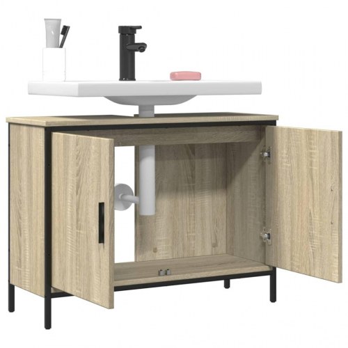 Underskab til håndvask 80x30x60 cm konstrueret træ sonoma-eg