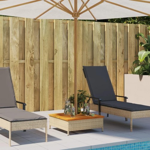 Skjuler til parasolfod i polyrattan 70 x 70 x 25 cm - beige