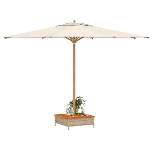 Skjuler til parasolfod i polyrattan 70 x 70 x 25 cm - beige