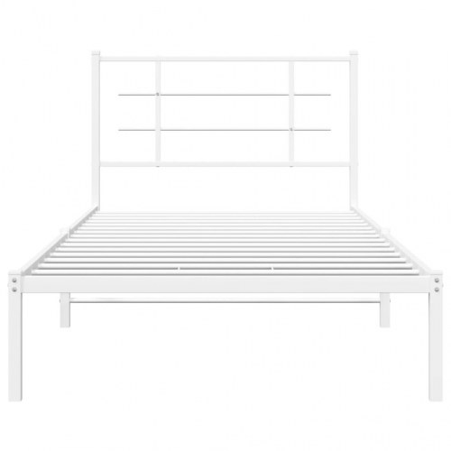 Sengeramme med sengegavl 107×203 cm - metal, hvid
