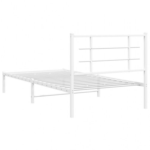 Sengeramme med sengegavl 107×203 cm - metal, hvid