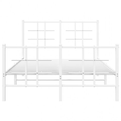 Sengeramme med sengegavl og fodgærde 120x190 cm metal hvid