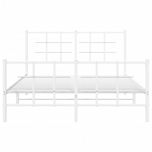Sengeramme med sengegavl og fodgærde 135 x 190 cm - hvid