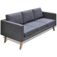 Sofa 3-pers. sofa stof mørkegrå