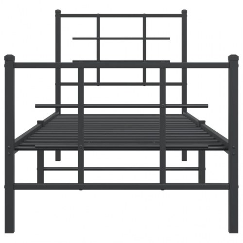 Sengeramme med sengegavl og fodgærde 80x200 cm metal sort