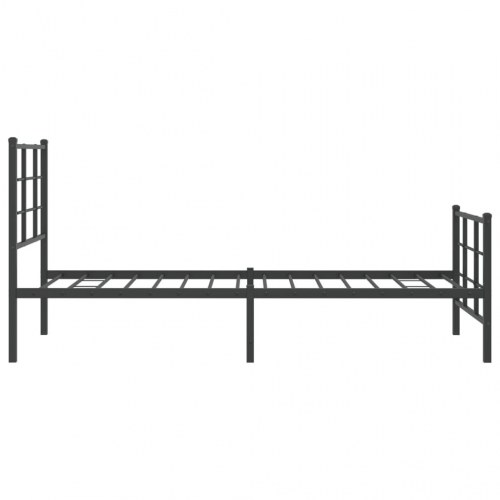 Sengeramme med sengegavl og fodgærde 80x200 cm metal sort