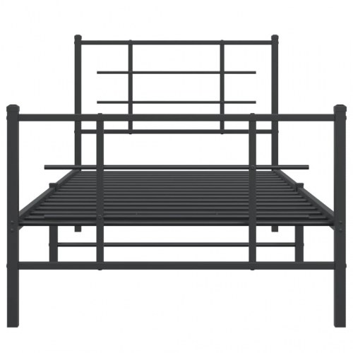 Sengeramme med sengegavl og fodgærde 90 x 200 cm - sort