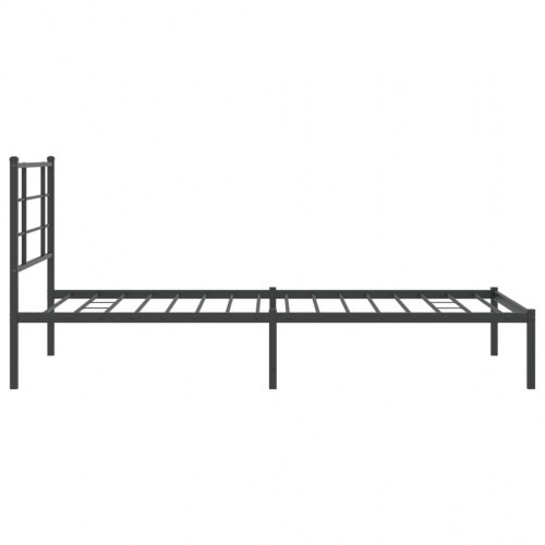 Sengeramme med sengegavl 100×200 cm - metal, sort