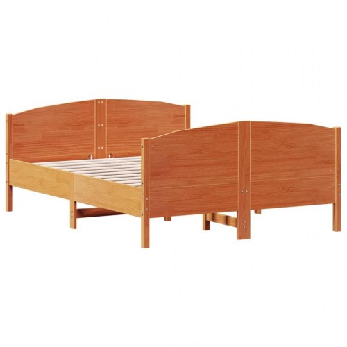 Sengeramme 150x200 cm i massivt fyrretræ - gyldenbrun