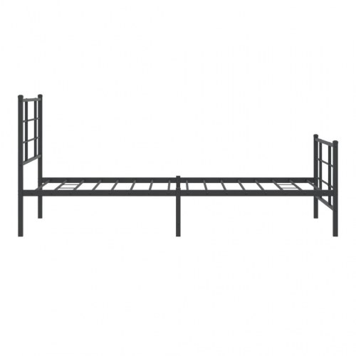 Sengeramme med sengegavl og fodgærde 90x190 cm metal sort