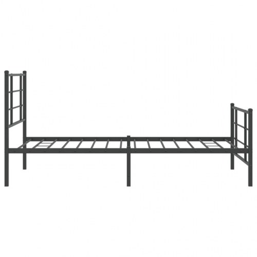 Sengeramme med sengegavl og fodgærde 100x190 cm metal sort