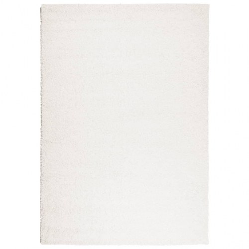 Shaggy gulvtæppe PAMPLONA - 160 × 230 cm, høj luv, creme