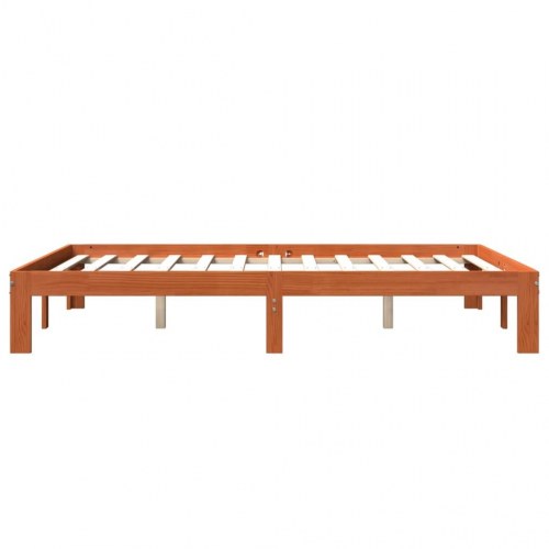 Sengeramme i massivt fyrretræ - 135x190 cm, brun