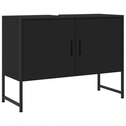Underskab til håndvask 80 × 33 × 60 cm i konstrueret træ - sort