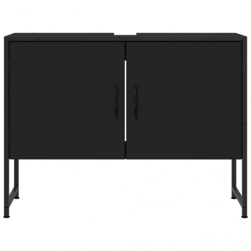 Underskab til håndvask 80 × 33 × 60 cm i konstrueret træ - sort