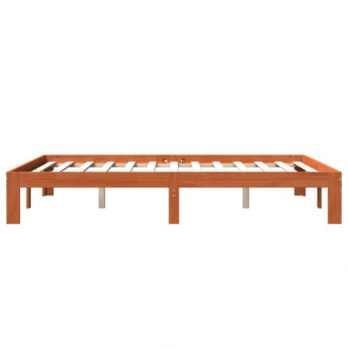 Sengeramme i massivt fyrretræ 140x190 cm - gyldenbrun