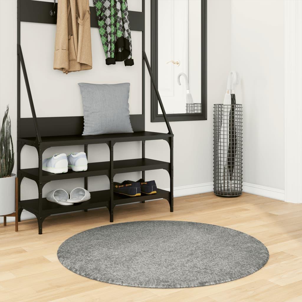 Shaggy gulvtæppe PAMPLONA Ø 100 cm høj luv grøn