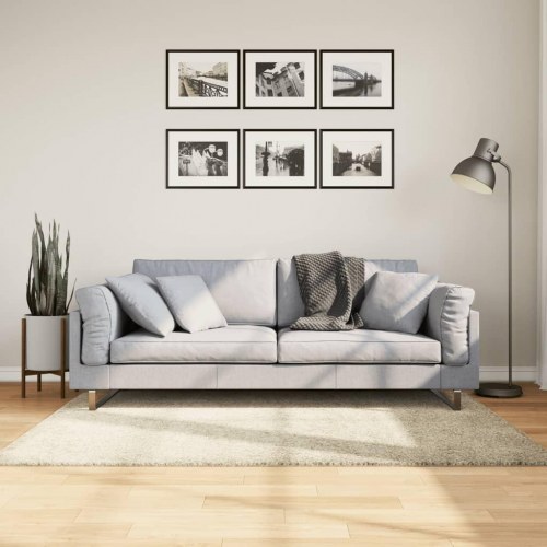 Shaggy gulvtæppe PAMPLONA - 120 × 170 cm - høj luv, guldfarvet