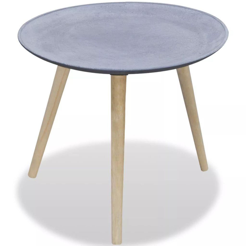Sidebord rundt betonlook grå