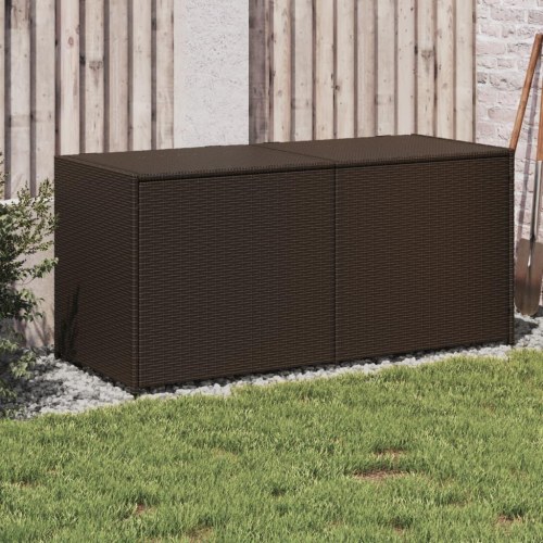 Opbevaringsboks til haven 283 l i polyrattan - brun