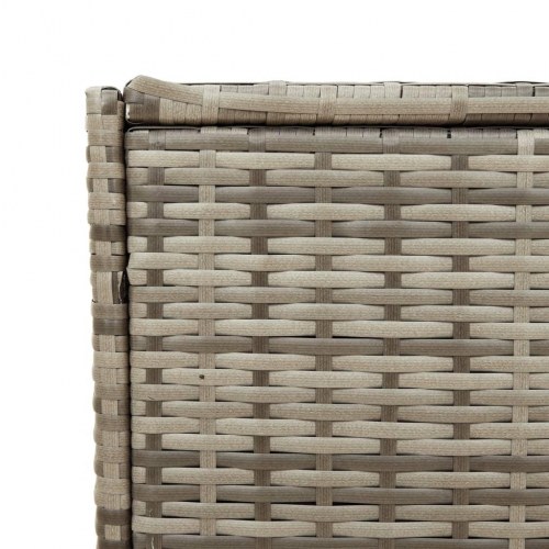 Opbevaringsboks med hjul 283 l i polyrattan - grå