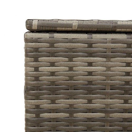 Opbevaringsboks med hjul 190 l i polyrattan - grå
