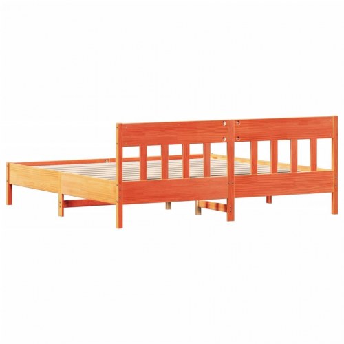 Sengeramme 200 x 200 cm i massivt fyrretræ - gyldenbrun