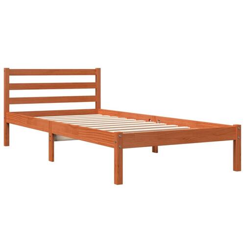 Sengeramme 100x200 cm massivt fyrretræ gyldenbrun