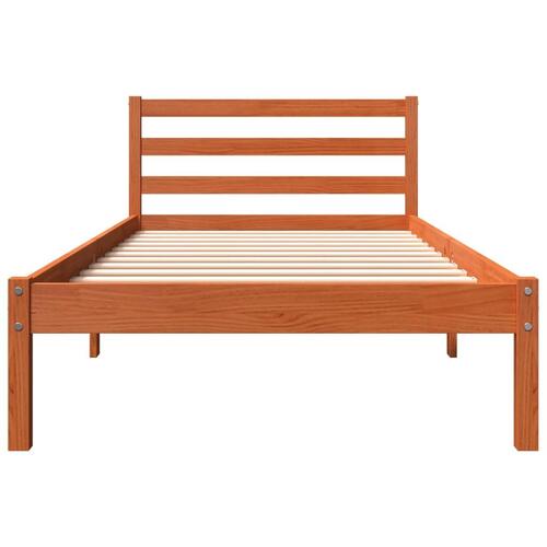 Sengeramme 100x200 cm massivt fyrretræ gyldenbrun