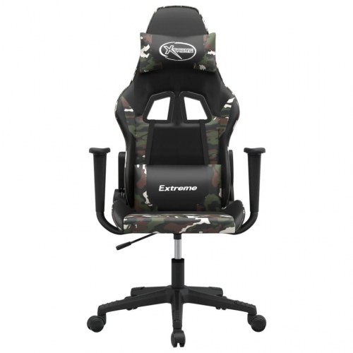 Gamingstol med massagefunktion i kunstlæder - sort/camouflage