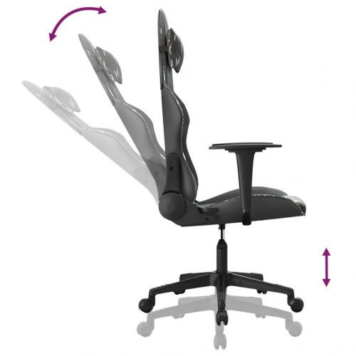 Gamingstol med massagefunktion i kunstlæder - sort/camouflage
