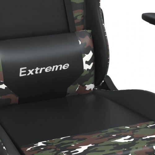 Gamingstol med massagefunktion i kunstlæder - sort/camouflage