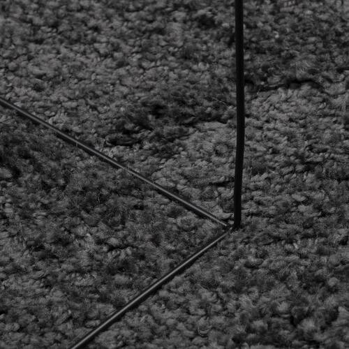Shaggy gulvtæppe 200x200 cm høj luv antracitgrå