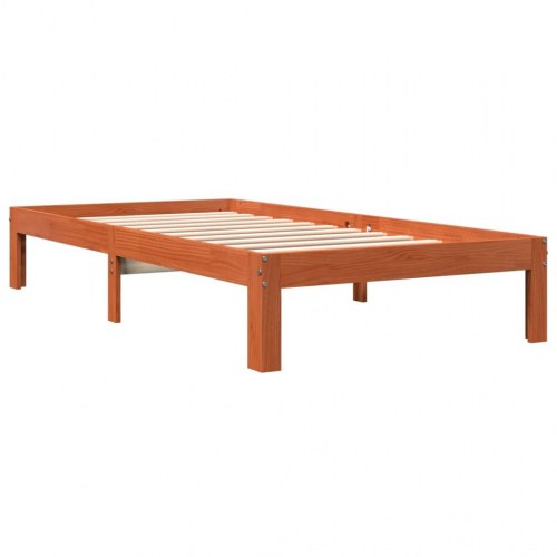 Sengeramme 100x200 cm i massivt fyrretræ - gyldenbrun