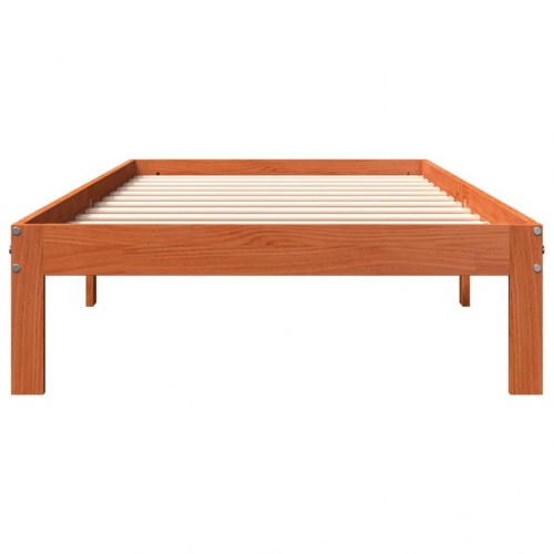 Sengeramme 100x200 cm i massivt fyrretræ - gyldenbrun