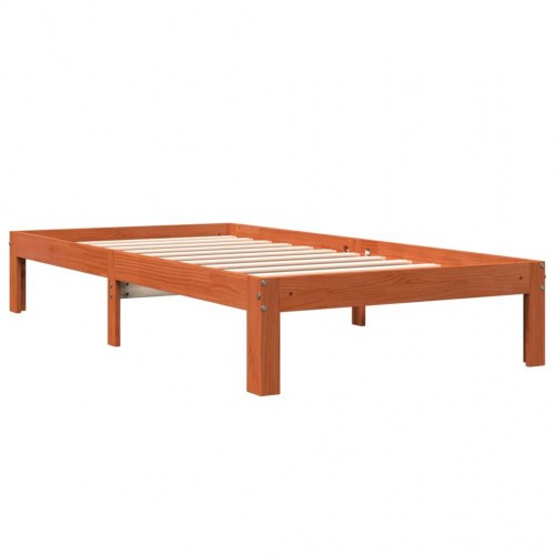 Sengeramme 100x200 cm i massivt fyrretræ - gyldenbrun