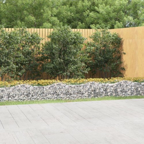Buet gabion-højbed 600×50×40/50 cm - galvaniseret jern