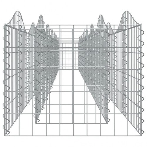 Buet gabion-højbed 600×50×40/50 cm - galvaniseret jern