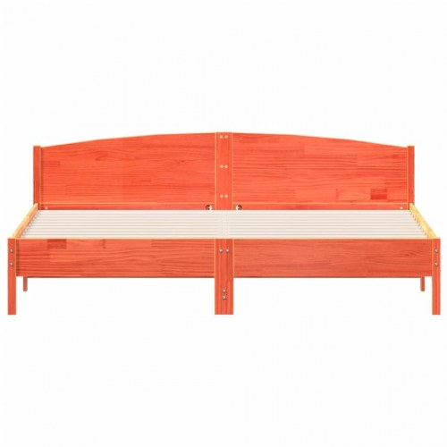 Sengeramme uden madras i massivt fyrretræ 180 x 200 cm - gyldenbrun