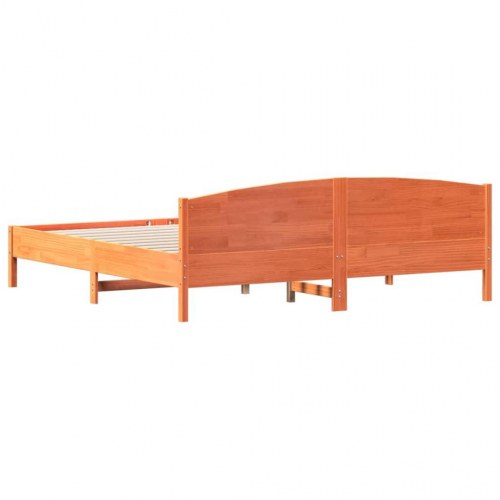 Sengeramme uden madras i massivt fyrretræ 180 x 200 cm - gyldenbrun