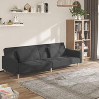 2-personers sovesofa med 2 puder stof mørkegrå
