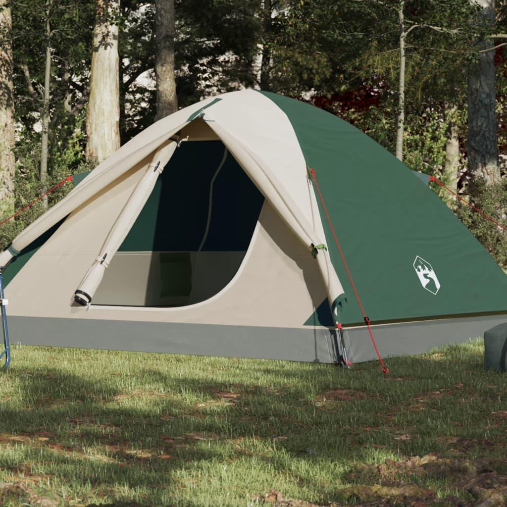 6-personers Campingtelt Vandafvisende Kuppel Grøn
