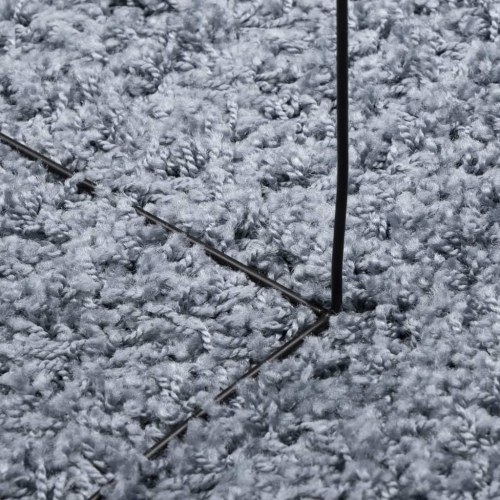 Shaggy gulvtæppe PAMPLONA Ø 200 cm høj luv blå