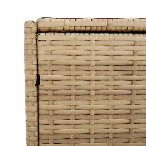 Opbevaringsboks med hjul 283 l polyrattan beige