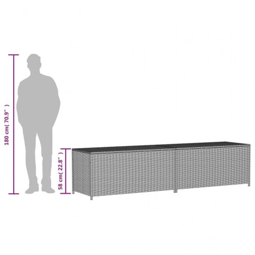 Opbevaringsboks til haven 469 l i polyrattan - beige