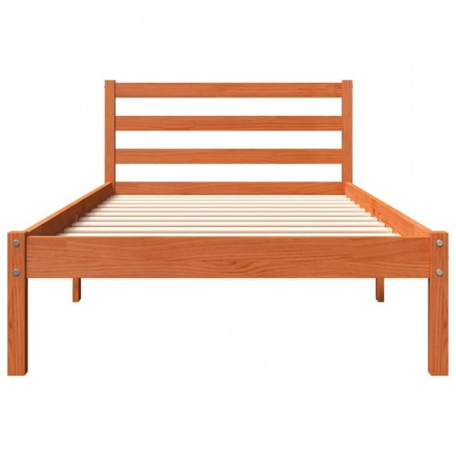 Sengeramme 75 x 190 cm i massivt fyrretræ - gyldenbrun